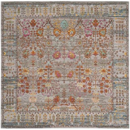 Safavieh 6 ft.-7 in. x 6 ft.-7 in. Square Valencia Power Loomed Rug, Grey & Multi Color VAL108C-7SQ